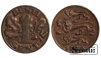1929 Estonia Coin Bronze Coinage Rare 1 sent KM# 10 #EST1538