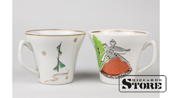 Чашки Стелла, фарфор, Рига, Рижский фарфоровый завод, автор формы Беатрисе Карклиня, 60-е годы, первый сорт CSA253
