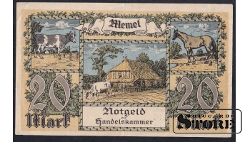 Memel, 20 Mark,1922, XF
