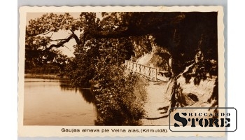 Антикварная винтажная открытка Рига, пейзаж Гауи возле Велны(Кримулда)