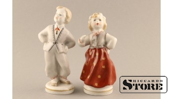статуэтка, Народный танец, Рига , Рижская фарфоровая фабрика, 50-е годы , 13 см
