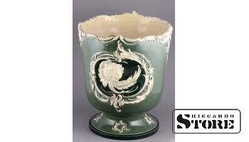 Faience, Large Interior Vase, Latvia, Riga, Zelm & Bohm, 1890, 19th Century, 33.5 x 27.5