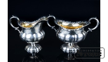 Сахарница и Молочник , Серебро , общий вес 318 г , Франция , 20 век CSA428
