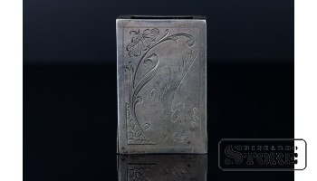 Серебряных футляр для коробка спичек, 875 проба, 28 г , Латвия