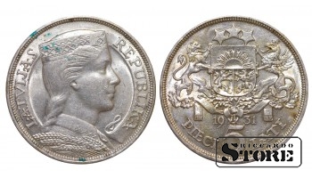 Латвия, 5 лат, 1931, серебро
