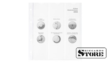 Illustrated karat sheet for storing German commemorative coins 10 euro from 2004