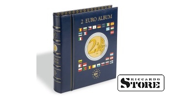 VISTA Coin Album for 2-Euro coins (4 neutral sheets), incl. slipcase, blue